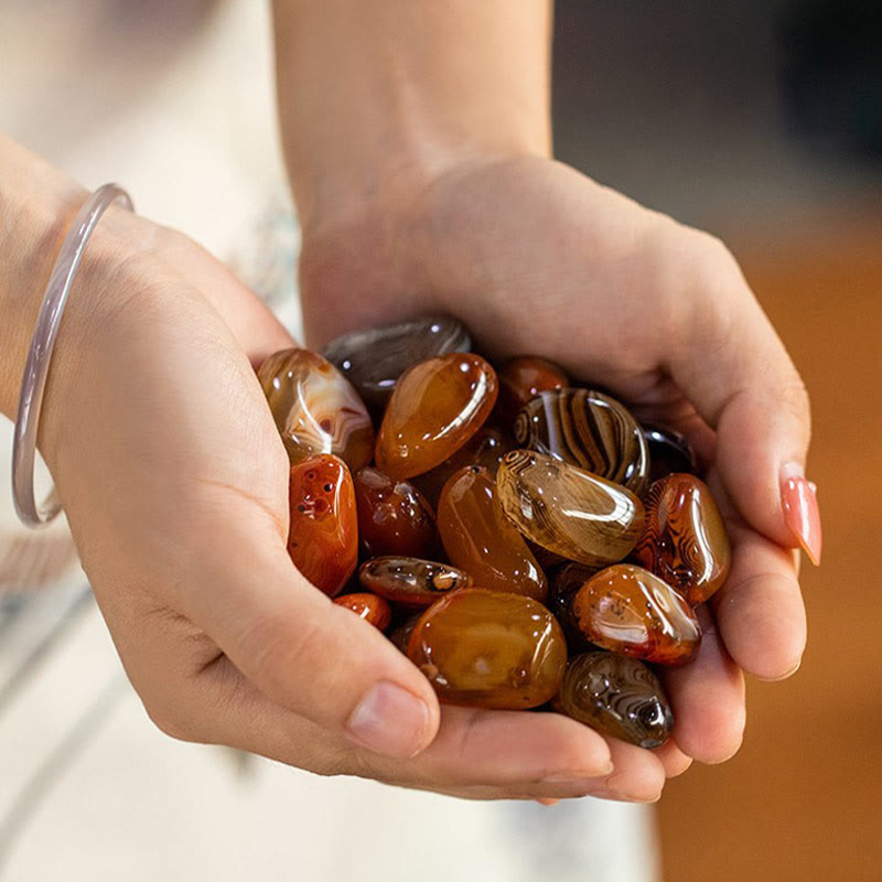 Sardonyx Amber and Mixed Wood Positive Energy Keychain