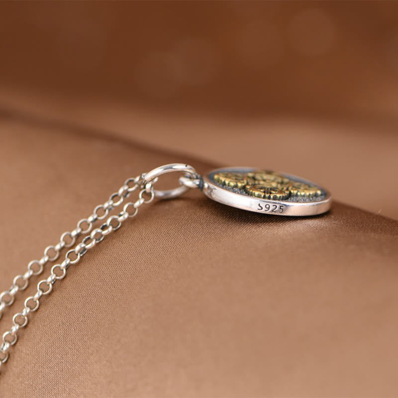 925 Sterling Silver Double Dorje Vajra Blessing Necklace Pendant