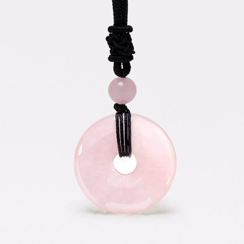 Lucky Coin Pendant Healing Crystal Gemstone Necklace