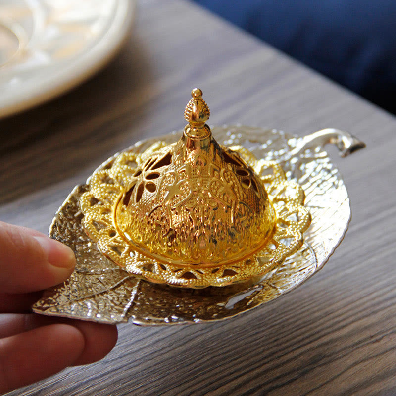 Tibetan Mini Leaf Meditation Incense Burner and Coaster