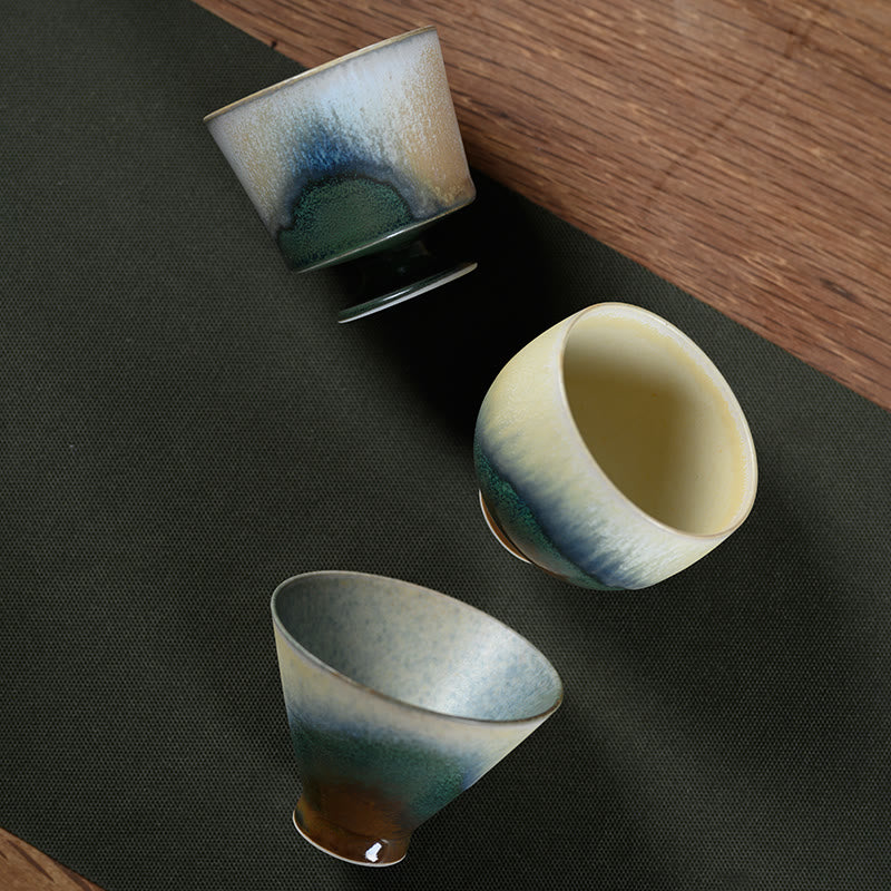 Vintage Furnace Transmutation Kiln Porcelain Teacup Kung Fu Tea Cup