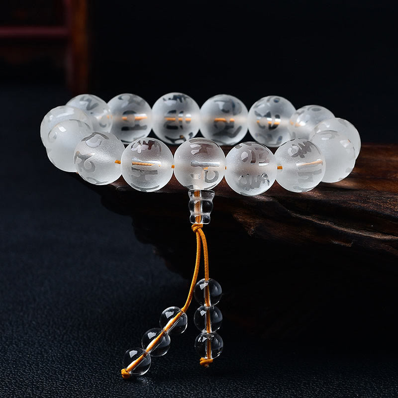 "Blessings of Light and Protection" White Crystal Bracelet Includes Gift Message Card