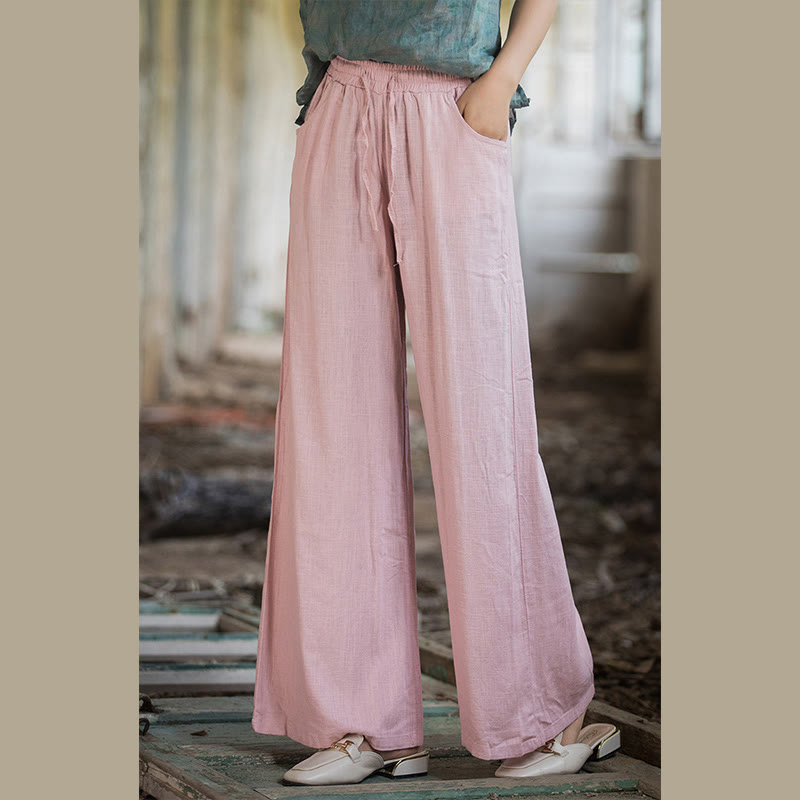 Plain Wide Leg Pants Dance Women's Yoga Pants With Pockets