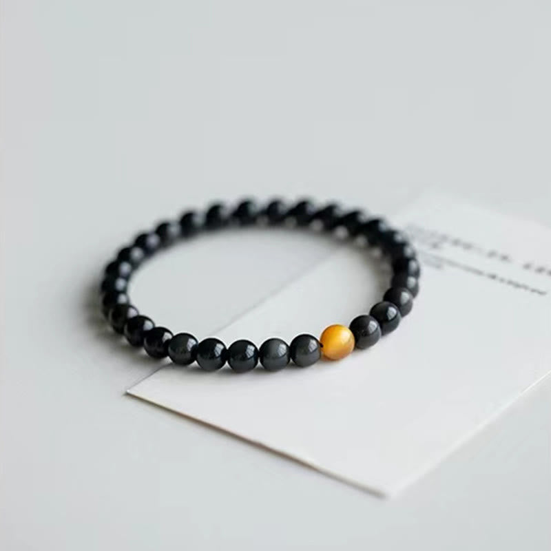 Natural Rainbow Obsidian Tiger Eye Positive Love Bracelet