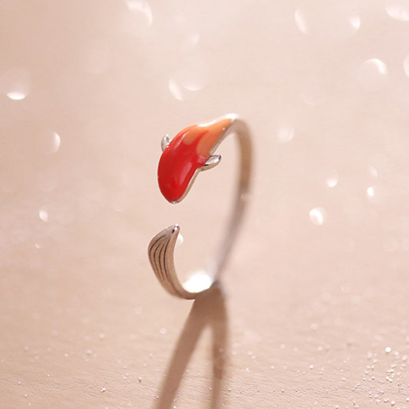 Koi Fish Copper Balance Luck Adjustable Ring