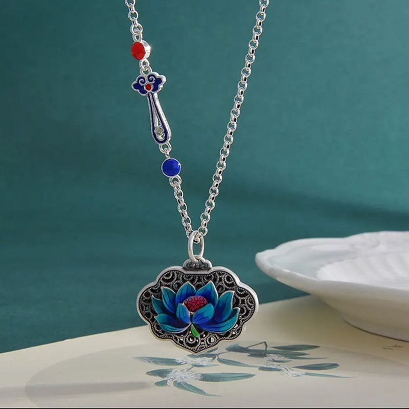 Lotus Auspicious Cloud New Beginning Necklace Pendant Ring (Extra 30% Off | USE CODE: FS30)