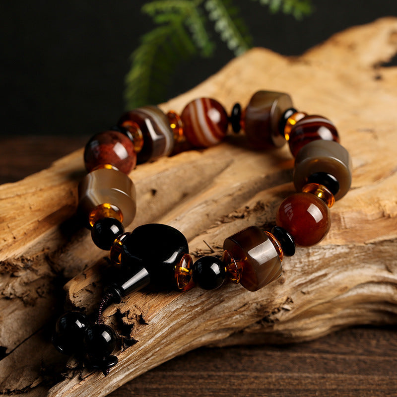 Natural Sardonyx Gemstone Beaded Minimalist Bracelet