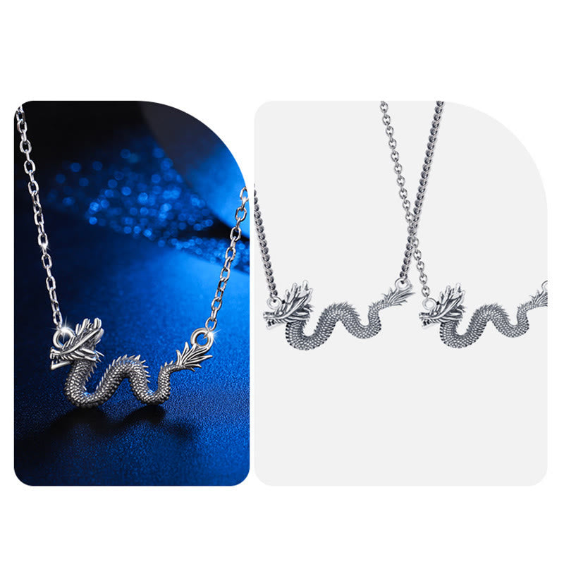 925 Sterling Silver Year Of The Dragon Auspicious Dragon Protection Chain Necklace Pendant
