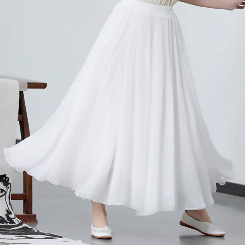 Flowing Chiffon Floral Midi Dress and Skirt Zen Meditation Set