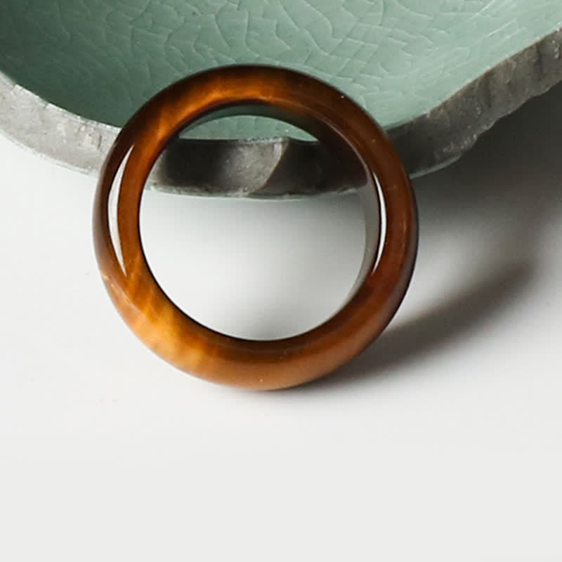 Tiger Eye Stone Strength Protection Ring