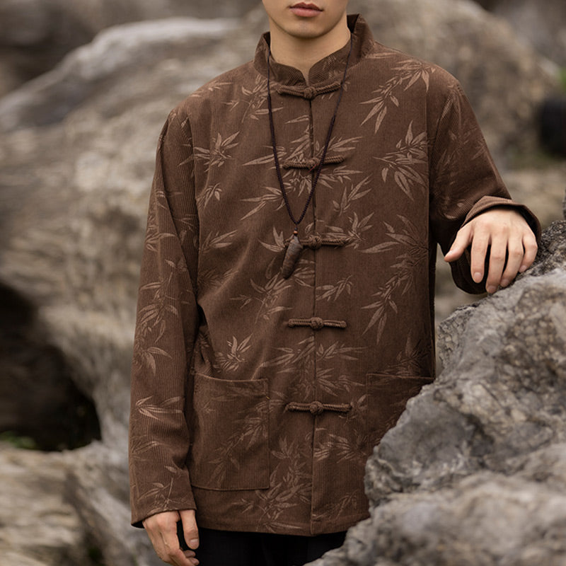 Breathable Handcrafted Bamboo Motif Tang Suit Jacket