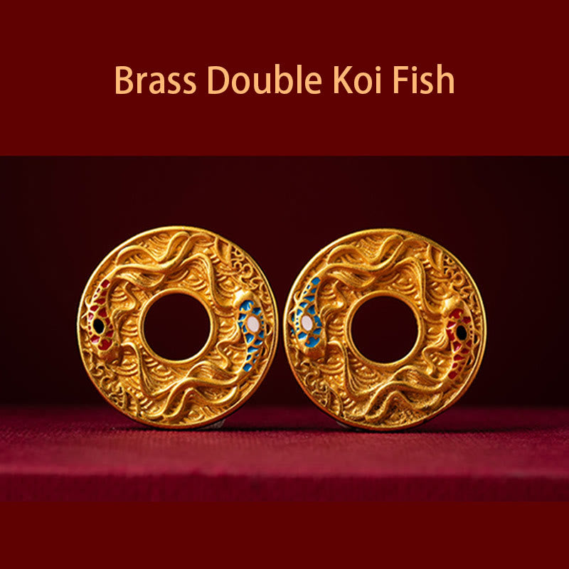 Double Koi Fish Peace Buckle Wealth Luck Key Chain