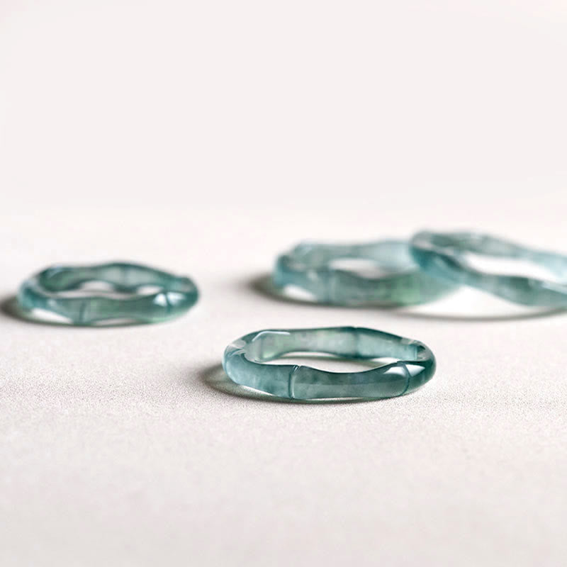Natural Jade Bamboo Prosperity Abundance Ring