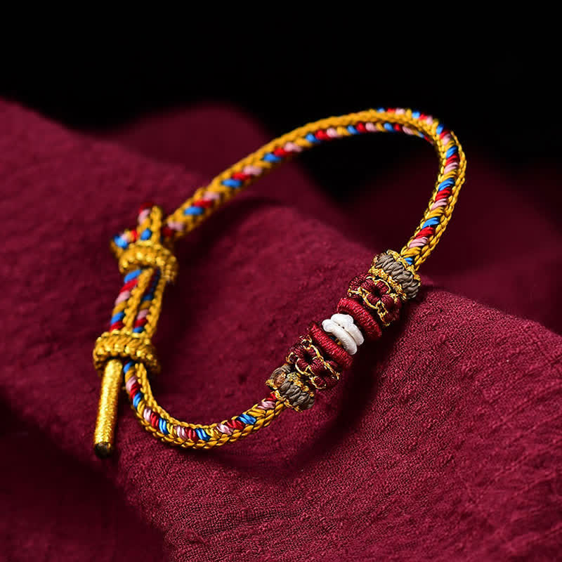 Handmade Dunhuang Color Luck Braid String Bracelet