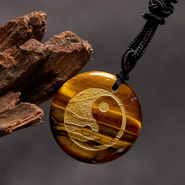 Various Crystal Amethyst Tiger Eye Green Aventurine Yin Yang Spiritual Necklace Pendant
