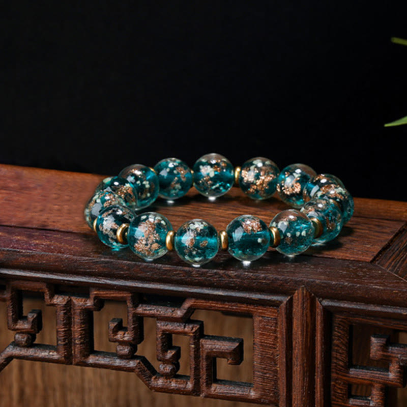 Handmade Luminous Liuli Glass Pixiu Gold Swallowing Beast Success Bracelet