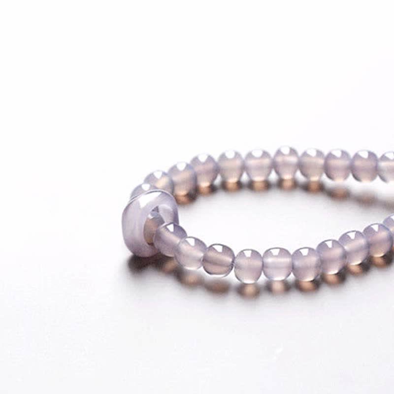 Natural Amethyst and Agate Crystal Beaded Meditation Bracelet