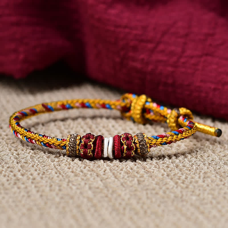Handmade Dunhuang Color Luck Braid String Bracelet