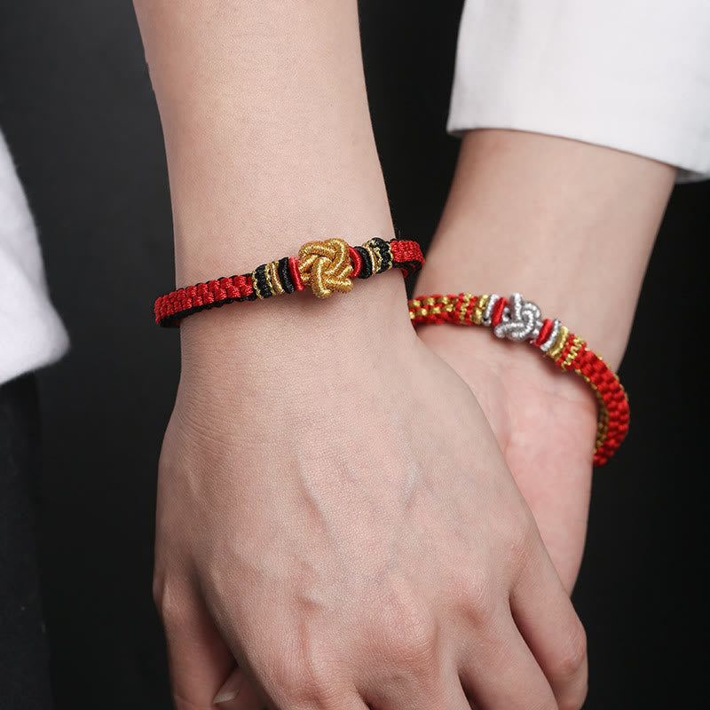 Handmade Colorful Rope Endless Knot Adjustable Couple Bracelet