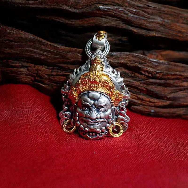 Yellow God of Wealth Amulet Copper Luck Necklace Pendant