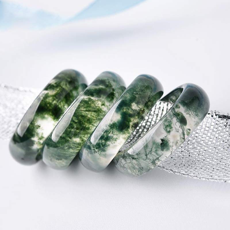 Moss Agate Healing Balance Ring