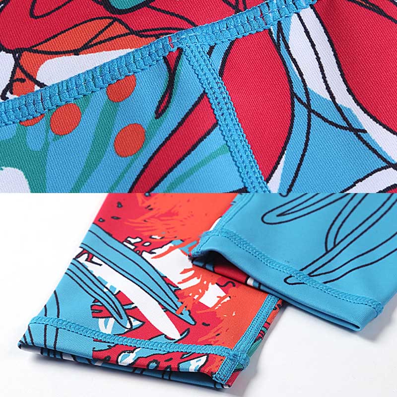 Colorful Flower Petal Leaves Print Sports Exercise Fitness High Waist Leggings Women's Yoga Pants