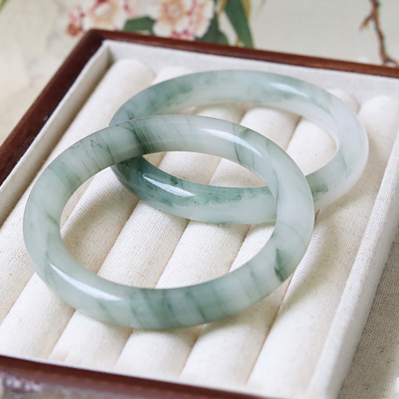 Natural Jade Luck Prosperity Bangle Bracelet