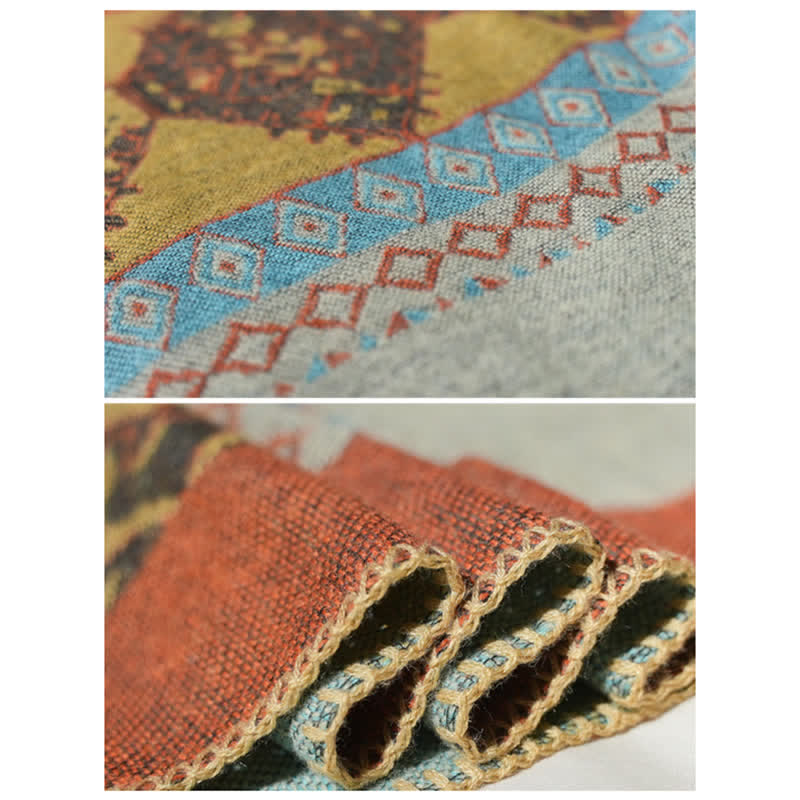Tibetan Shawl Diamond Pattern Winter Warm Cloak Scarf