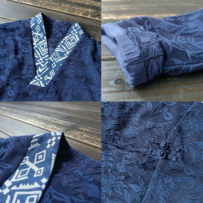 Cotton Jacquard V-Neck Mindful Meditation Jacket