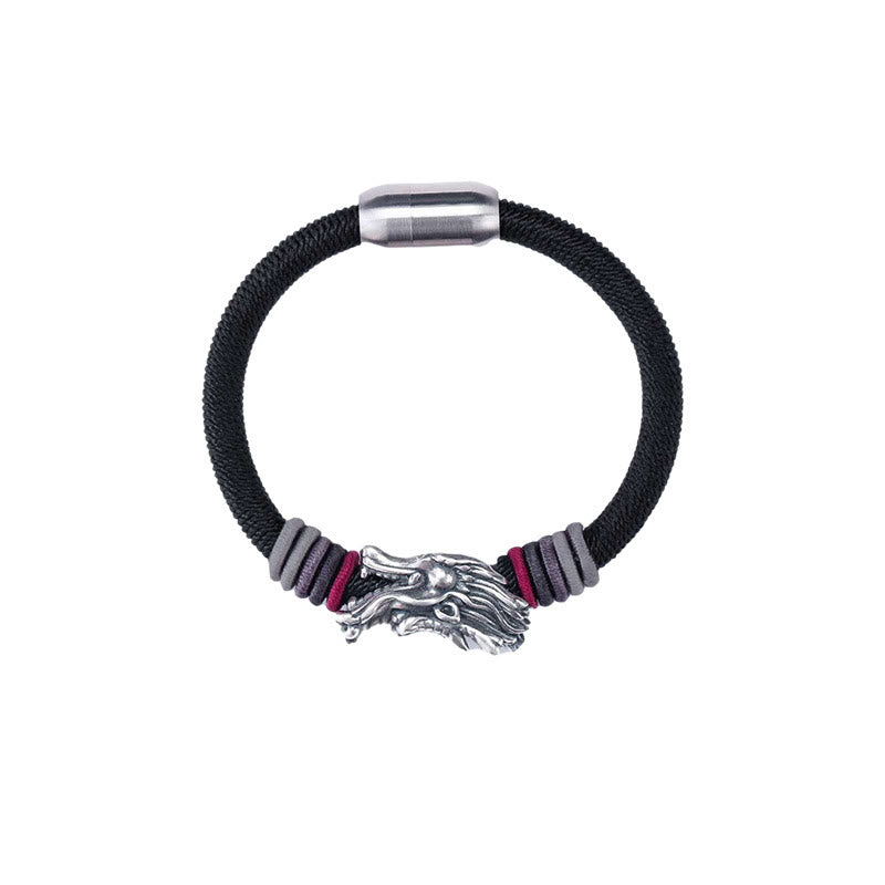 999 Sterling Silver Dragon Luck Handcrafted Braided Child Adult Bracelet