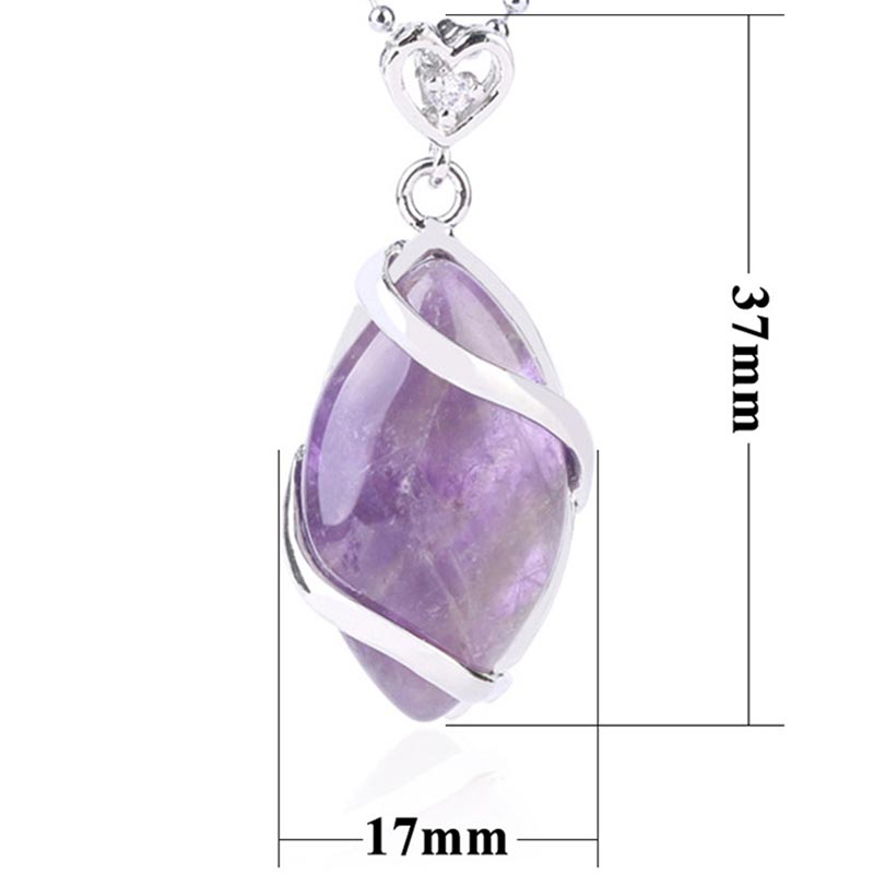 Marquise Pattern Natural Crystal Stone Charm Necklace Pendant (Extra 35% Off | USE CODE: FS35)