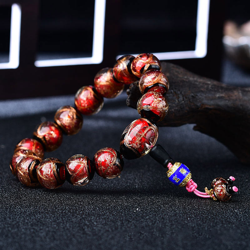 Tibetan Dragon Vein Agate Beaded Bracelet – 12mm & 14mm in Multi-Color Options