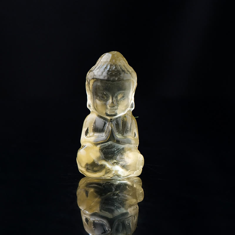 Various Crystal Amethyst Pink Crystal White Crystal Citrine Buddha Carved Spiritual Healing Necklace Pendant Decoration