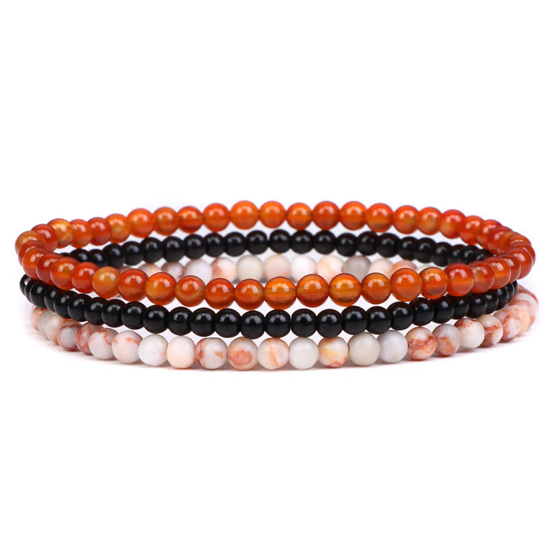 3Pcs Natural Crystal Stone Inner Peace Spiritual Bracelet