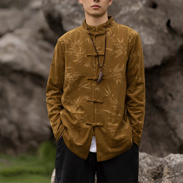 Breathable Handcrafted Bamboo Motif Tang Suit Jacket