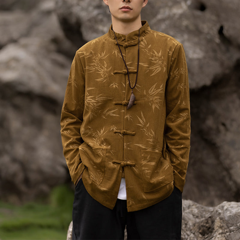 Breathable Handcrafted Bamboo Motif Tang Suit Jacket
