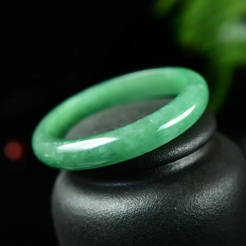 Authentic Natural Jade Stone Polished Solid Bangle Bracelet