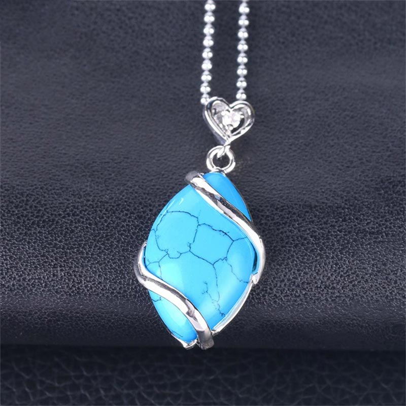 Marquise Pattern Natural Crystal Stone Charm Necklace Pendant (Extra 35% Off | USE CODE: FS35)
