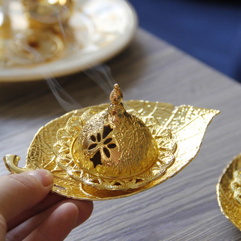 Tibetan Mini Leaf Meditation Incense Burner and Coaster