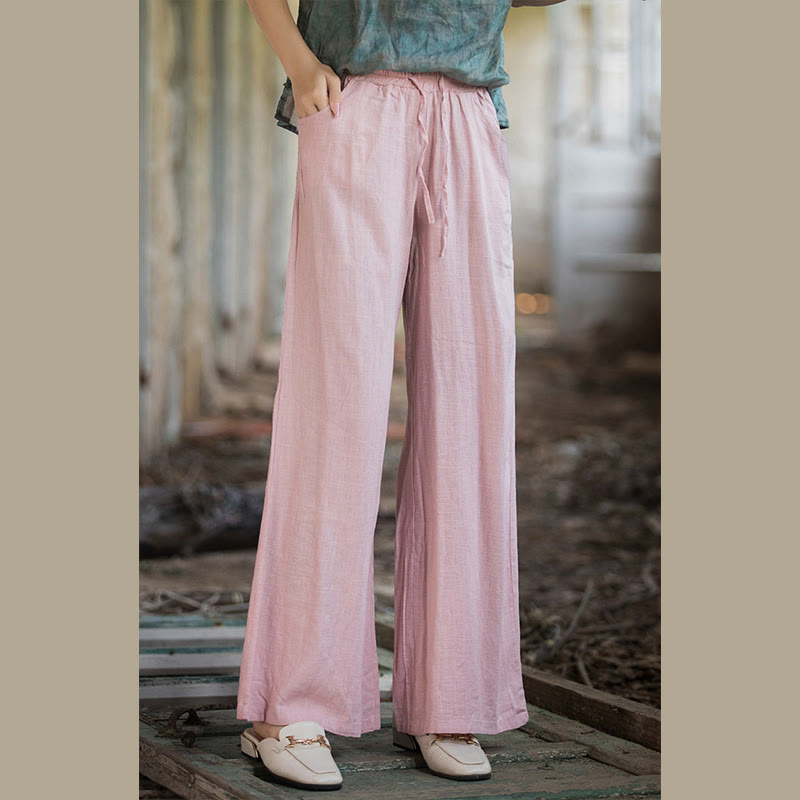 Plain Wide Leg Pants Dance Women's Yoga Pants With Pockets