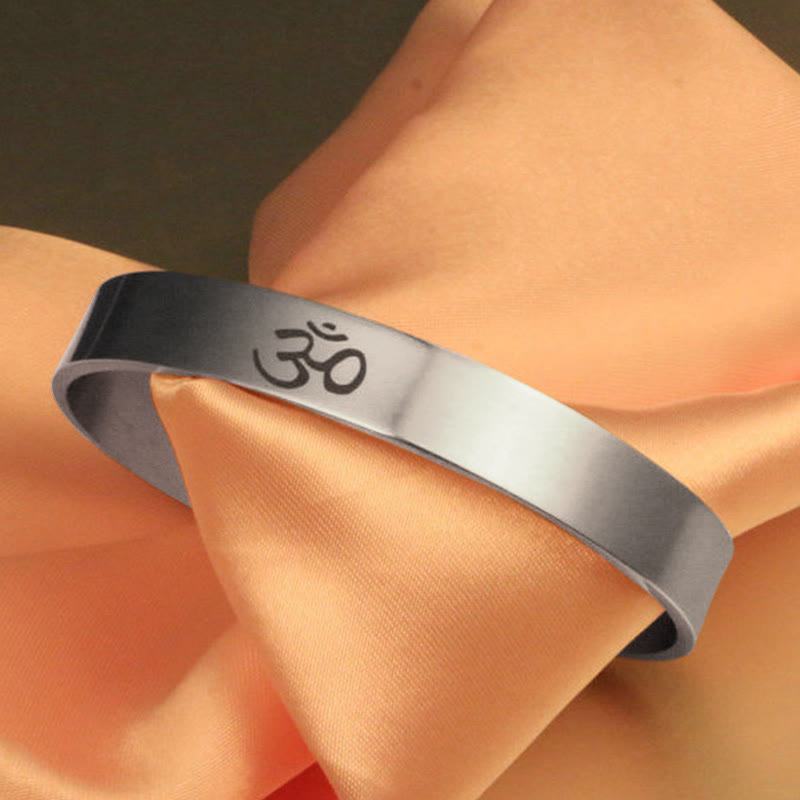 Tibetan OM Symbol Mindfulness Cuff Bracelet Bangle
