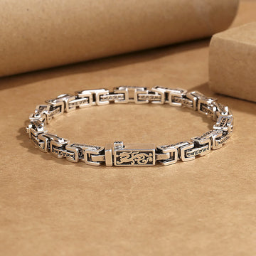 Dragon Om Mani Padme Hum Engraved Copper Luck Success Bracelet