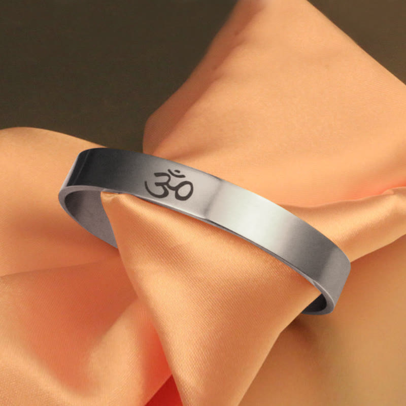 Tibetan OM Symbol Mindfulness Cuff Bracelet Bangle