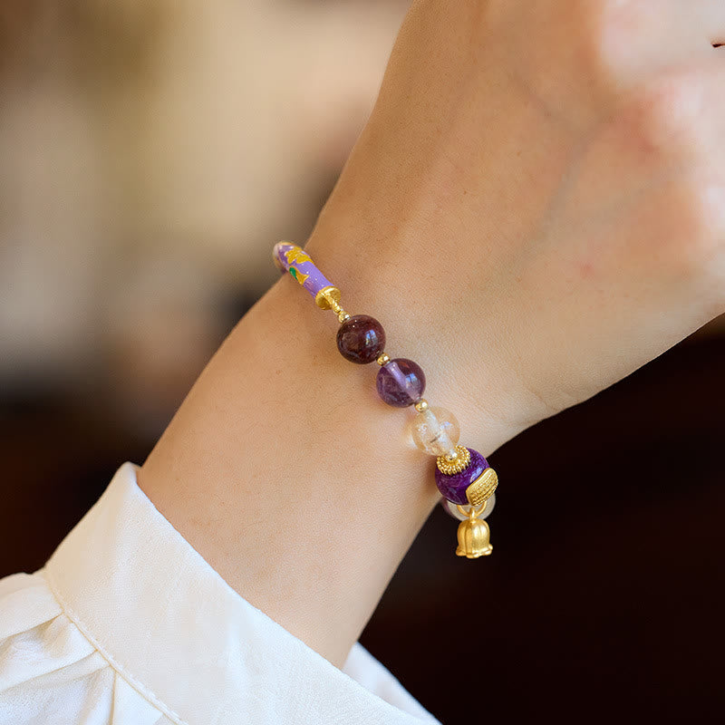 Purple Phantom Purple Jade Scripture Citrine Love Wisdom Bracelet Bangle