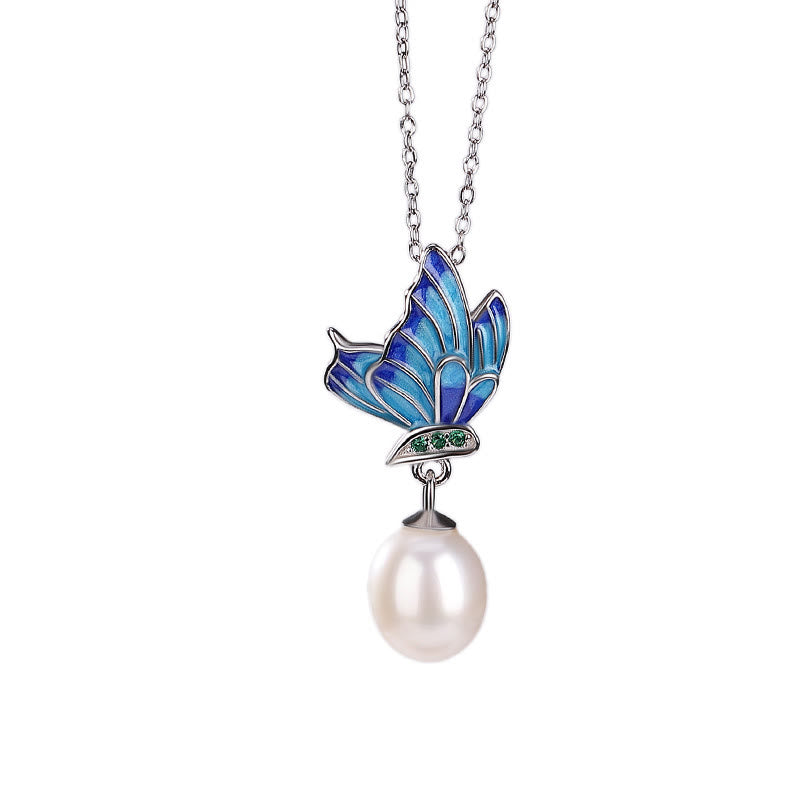 925 Sterling Silver Pearl Butterfly Healing Necklace Pendant Earrings Ring