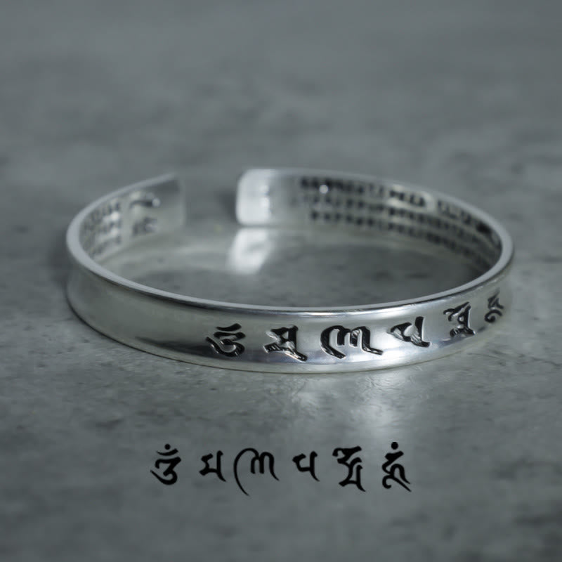 Tibetan Mantra White Copper Bracelet