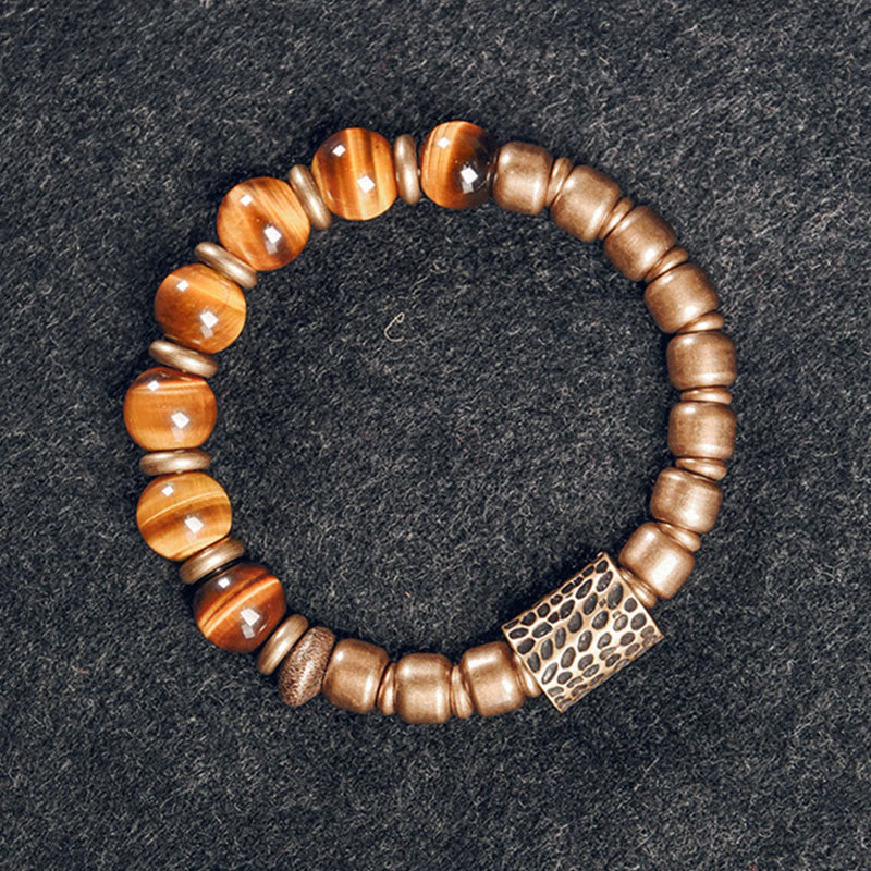 Tiger Eye Stone Copper Protection Bracelet