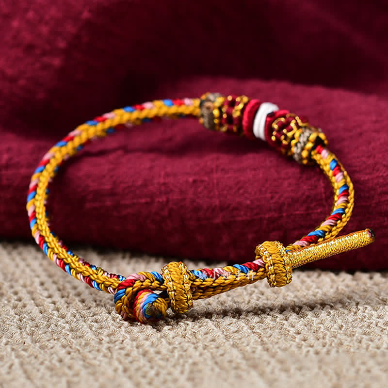 Handmade Dunhuang Color Luck Braid String Bracelet