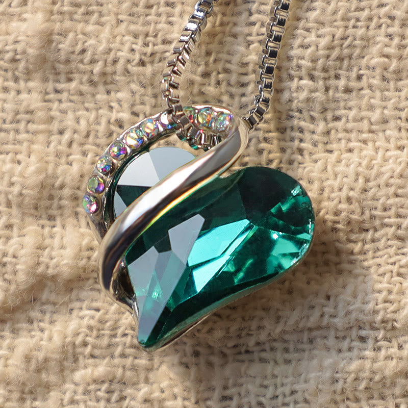 Love Heart Birthstone Healing Energy Necklace Pendant