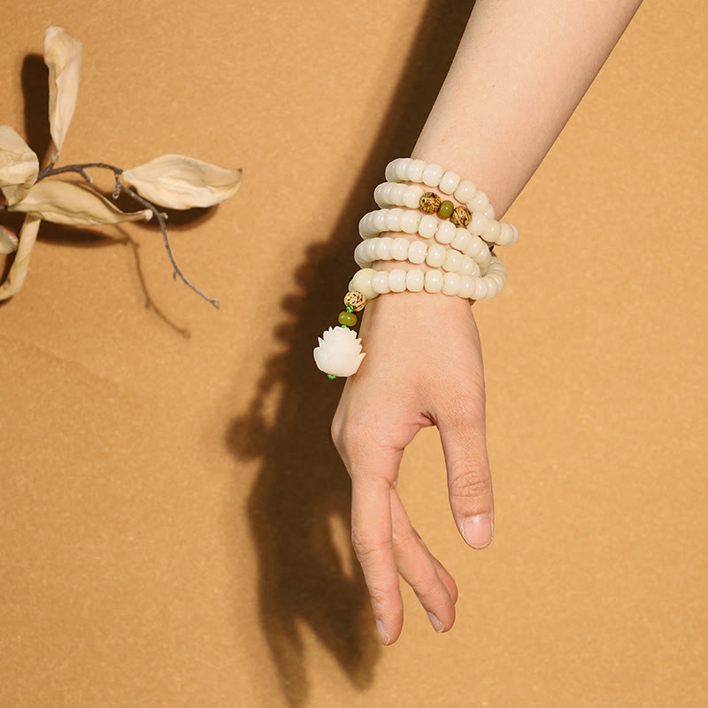 "Hoping for Serenity and Mindfulness" Bodhi Lotus Mala Includes Gift Message Card